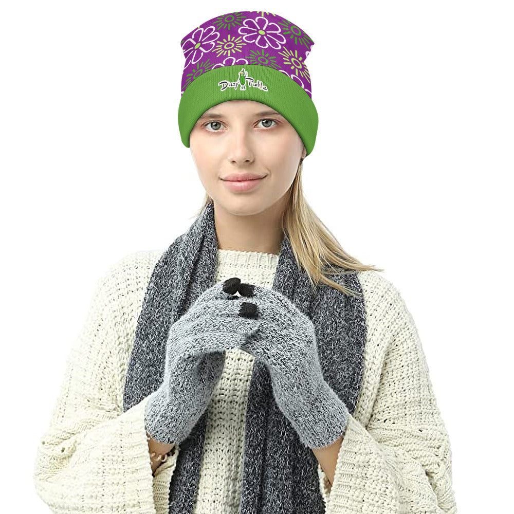 Dizzy Pickle April Purple One-Size Knitted Beanie