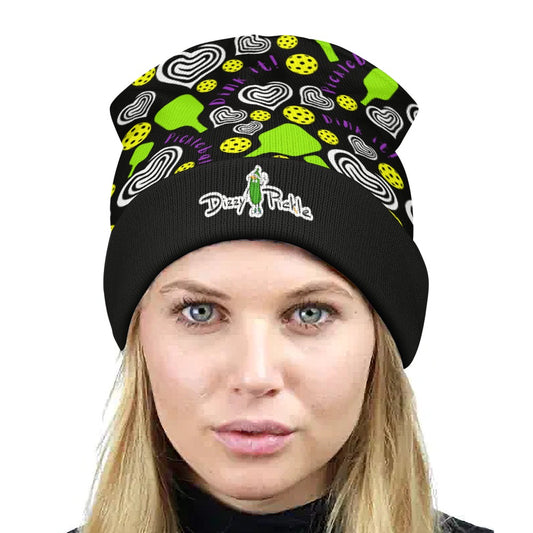 Dizzy Pickle Dinking Diva Hearts BG One-Size Knitted Beanie