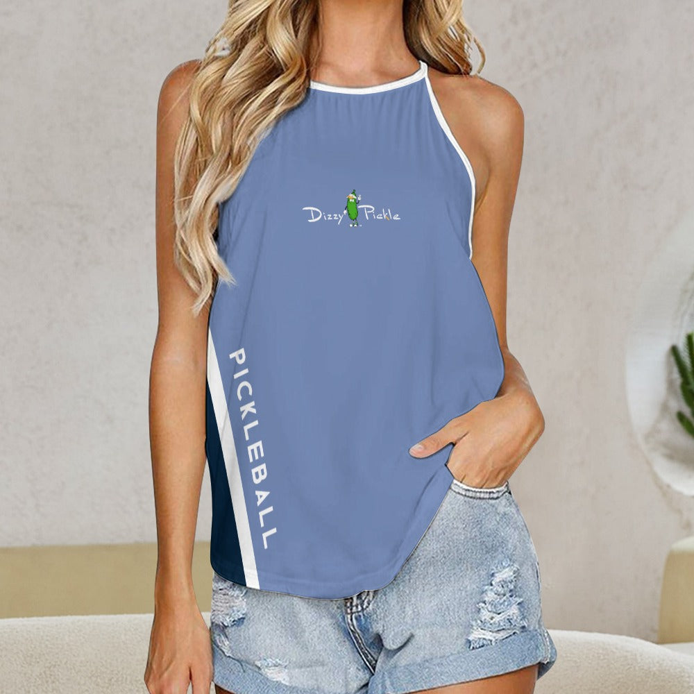 Dizzy Pickle Performance DS Women's Pickleball Sleeveless Crew Neck Vest Cornflower Blue Navy Blue