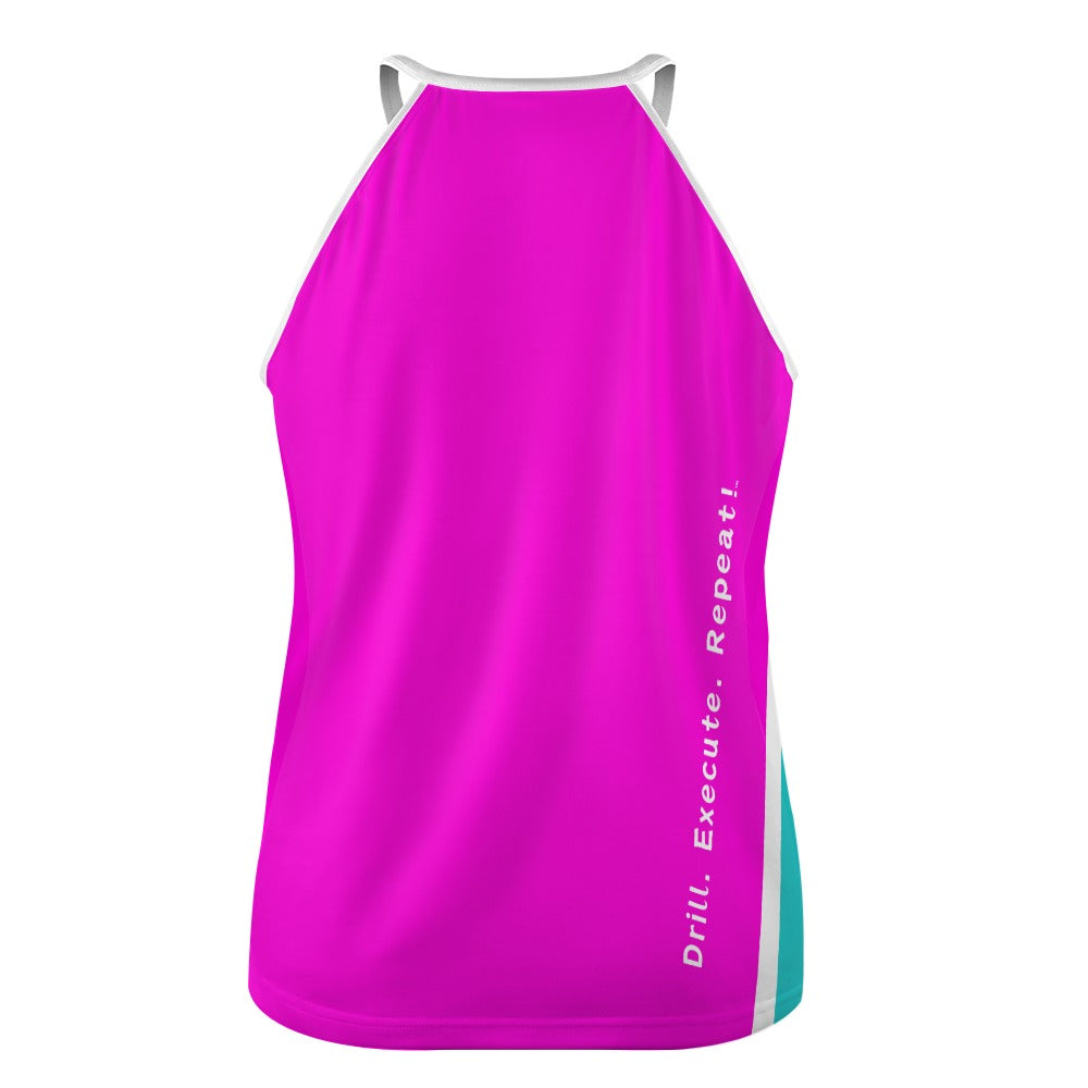 Dizzy Pickle Performance DS Women's Pickleball Sleeveless Crew Neck Vest Fuchsia Turquoise