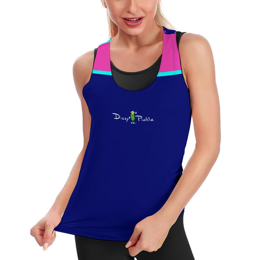 Dizzy Pickle Lesia Solid Blooma BBP Women's Pickleball Sweat-Absorbing Sleeveless Tie-Back Vest