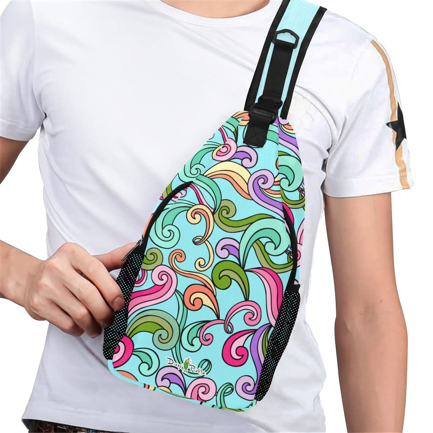 Dizzy Pickle Anna Blue Pickleball Grab-N-Go Crossbody Casual Chest Bag