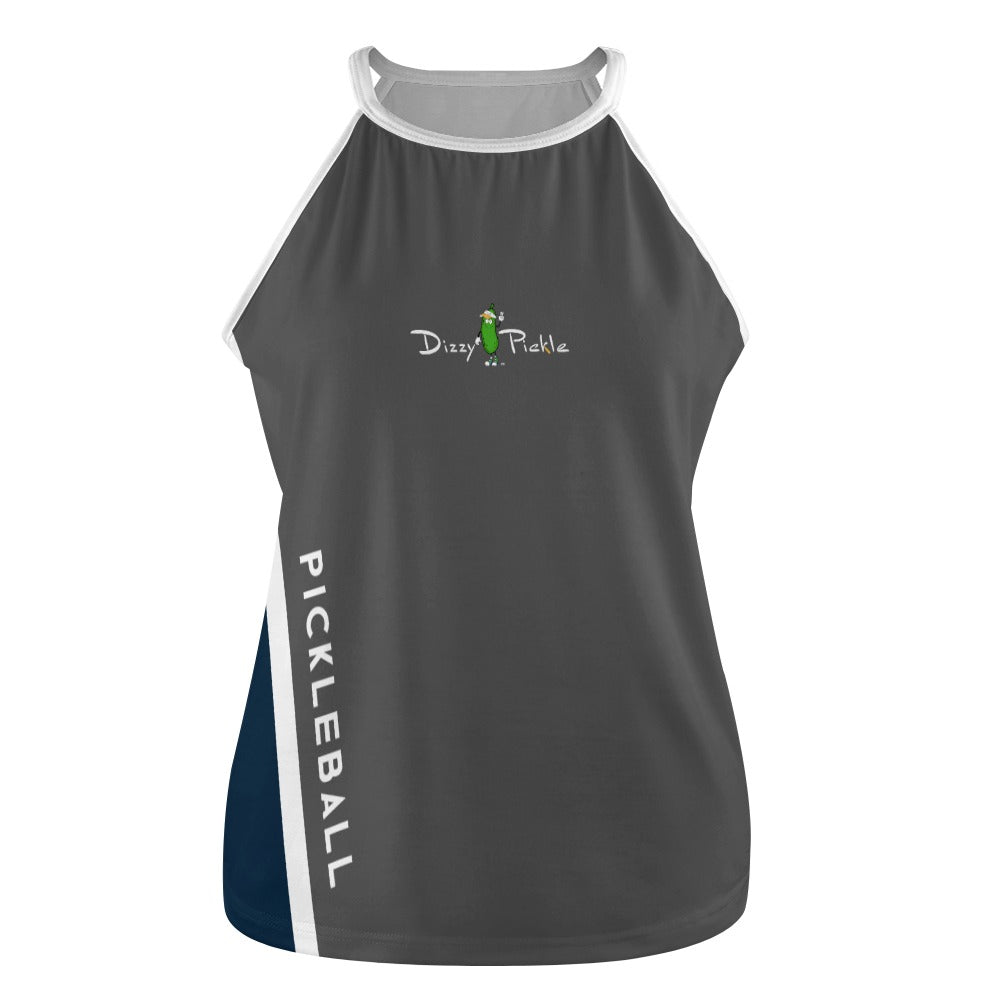 Dizzy Pickle Performance DS Women's Pickleball Sleeveless Crew Neck Vest Dark Gray Navy Blue