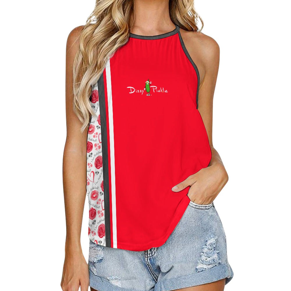 Dizzy Pickle Hearts and Roses Women's Pickleball Crew Neck Vest