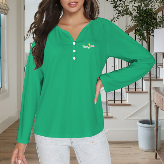Three Button Long Sleeve Green