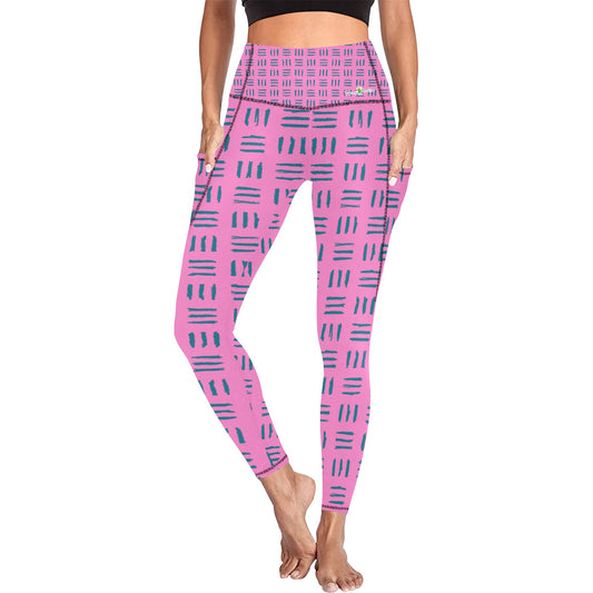 Dizzy Pickle Coming Up Daisies TP Weave Women's Pickleball Performance Leggings (Ankle Length, High-Waisted, & Two Side Pockets)