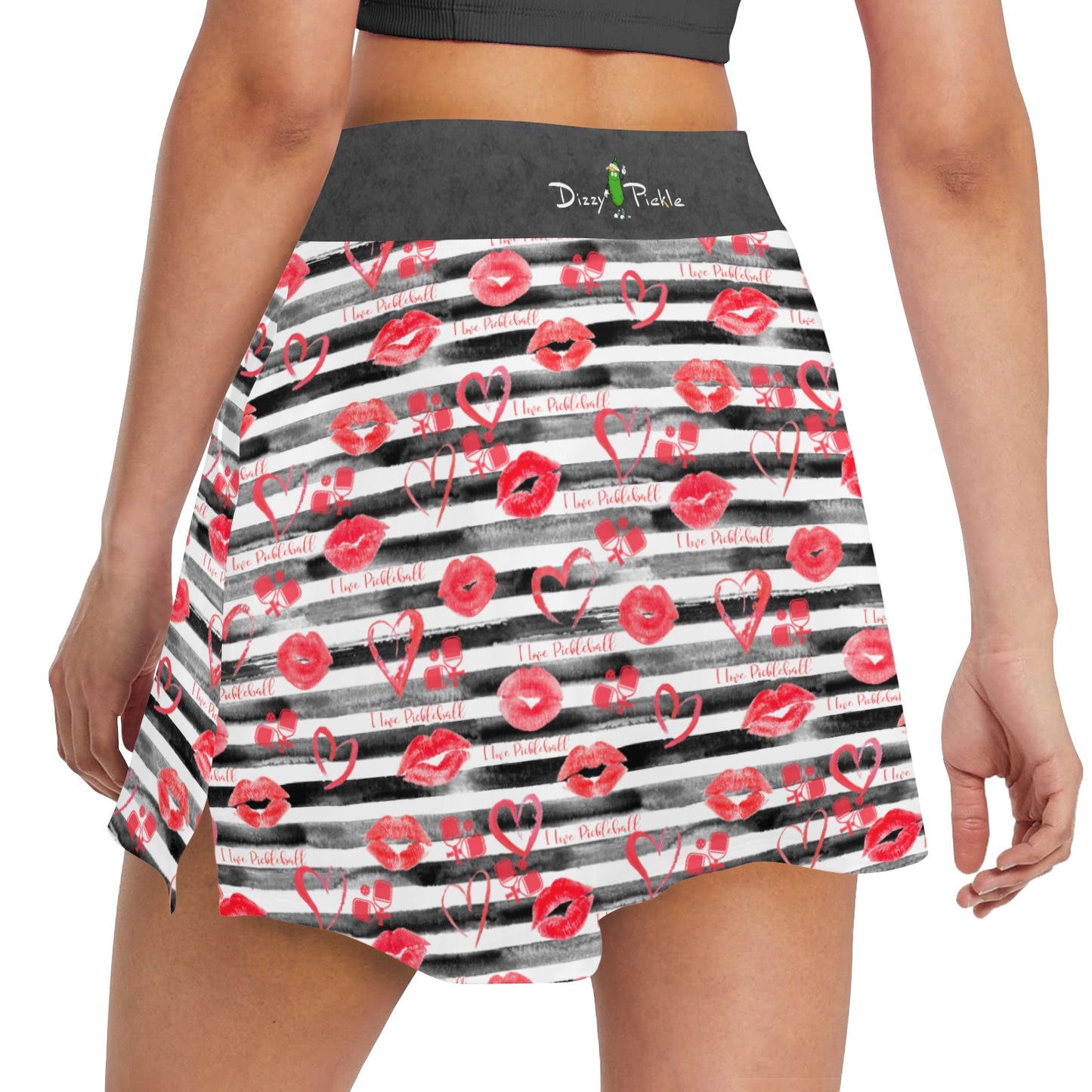 Dizzy Pickle Hugs and Kisses Main Women's Pickleball 18"  Athletic Skort with Inner Shorts and Two Ball Pockets