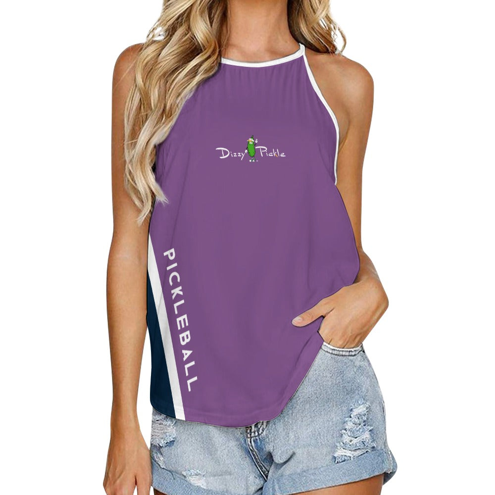 Dizzy Pickle Performance DS Women's Pickleball Sleeveless Crew Neck Vest Dark Magenta Navy Blue