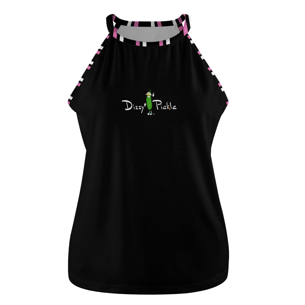 Dizzy Pickle Coming Up Daisies BP Black Women's Pickleball Crew Neck Vest