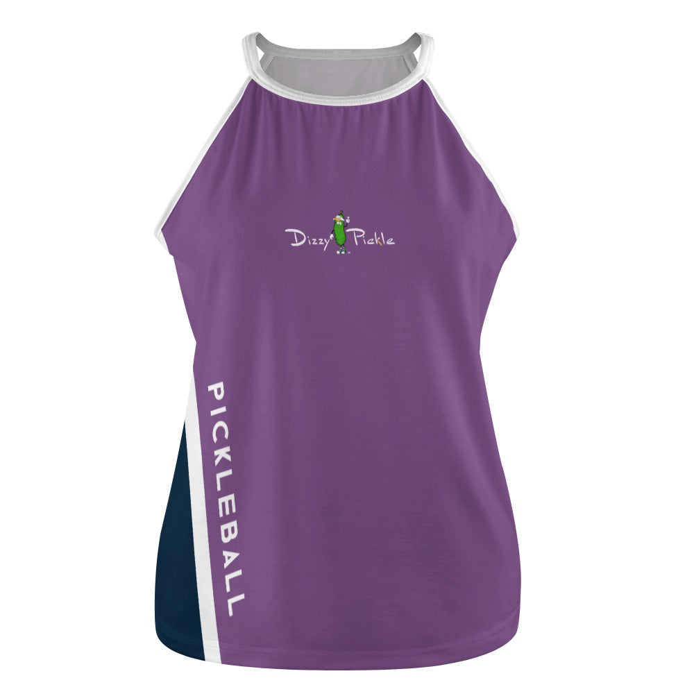 Dizzy Pickle Performance DS Women's Pickleball Sleeveless Crew Neck Vest Dark Magenta Navy Blue