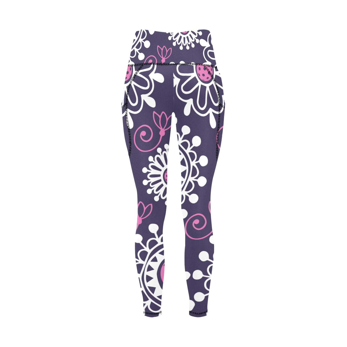 Dizzy Pickle Coming Up Daisies PP Women's Pickleball Performance Leggings (Ankle Length, High-Waisted, & Two Side Pockets)