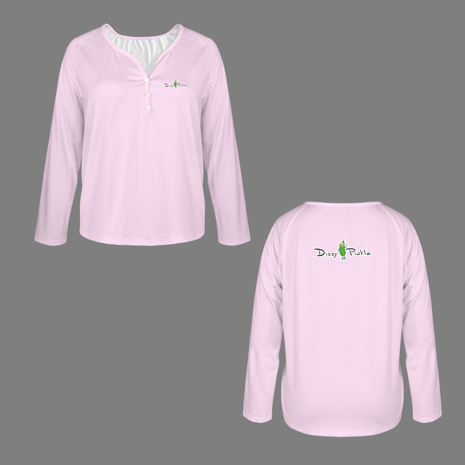 Three Button Long Sleeve Pale Pink