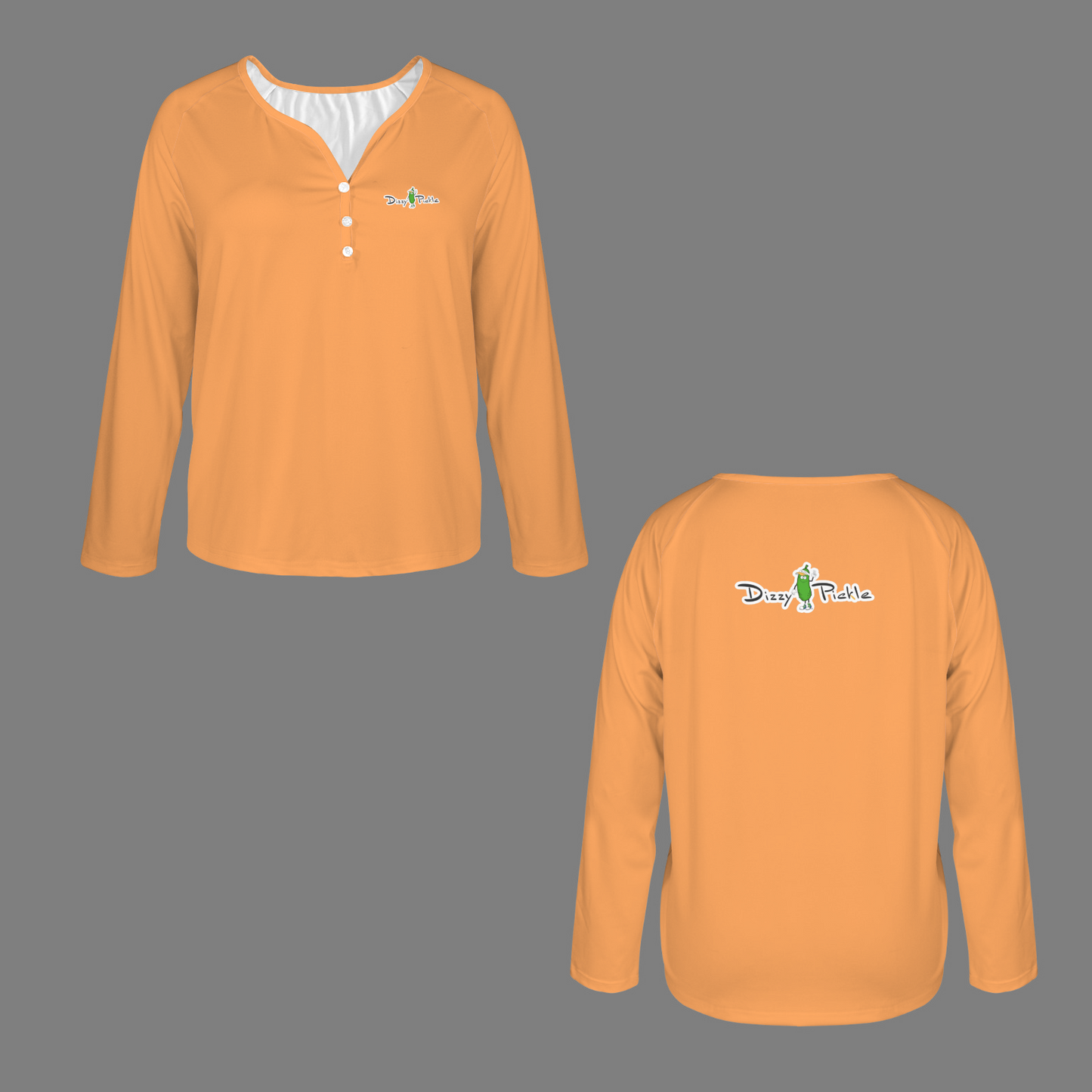 Three Button Long Sleeve Tangerine