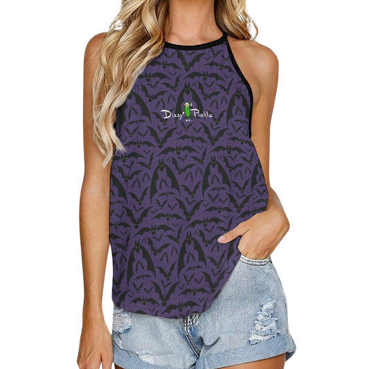 Dizzy Pickle Halloween 103132 Purple Bats Women's Pickleball Crew Neck Vest