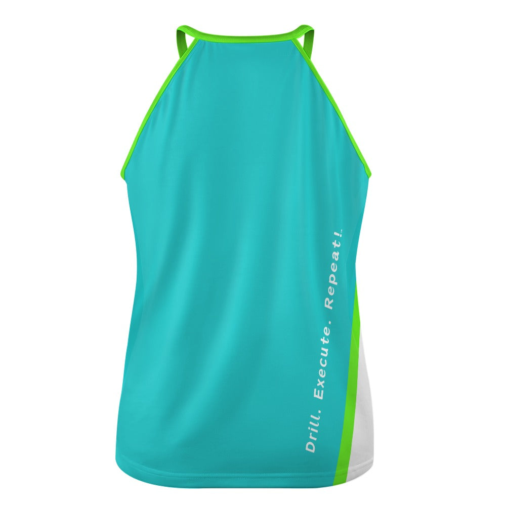 Dizzy Pickle Performance DS Women's Pickleball Sleeveless Crew Neck Vest Cool Teal Lime Green