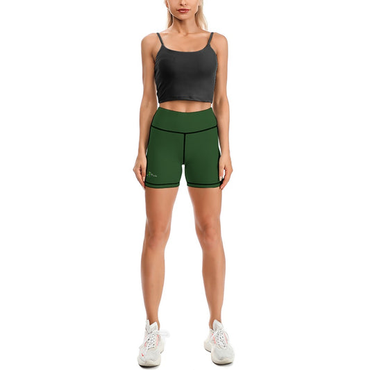 Dizzy Pickle DZY P Classic Dark Green Women's Pickleball Comfortable Skinny Sports Yoga Shorts