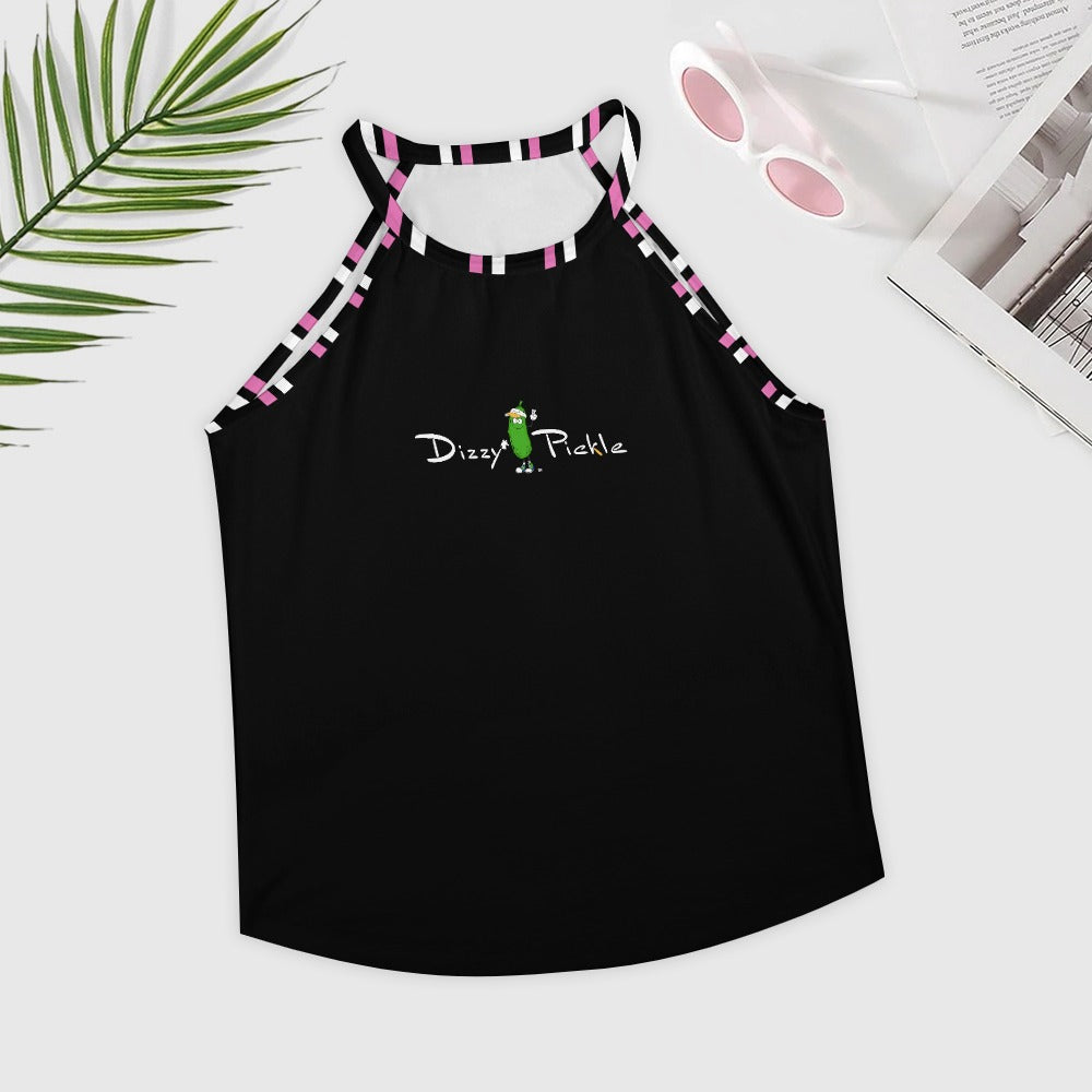 Dizzy Pickle Coming Up Daisies BP Black Women's Pickleball Crew Neck Vest