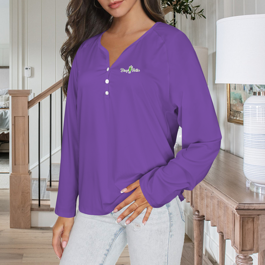 Three Button Long Sleeve Purple