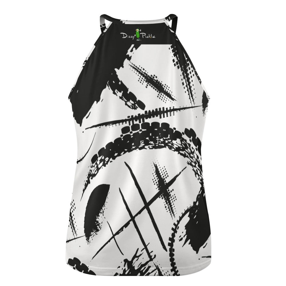 Dizzy Pickle DZY P Classic Maxine Black Crisscross Women's Pickleball Crew Neck Vest