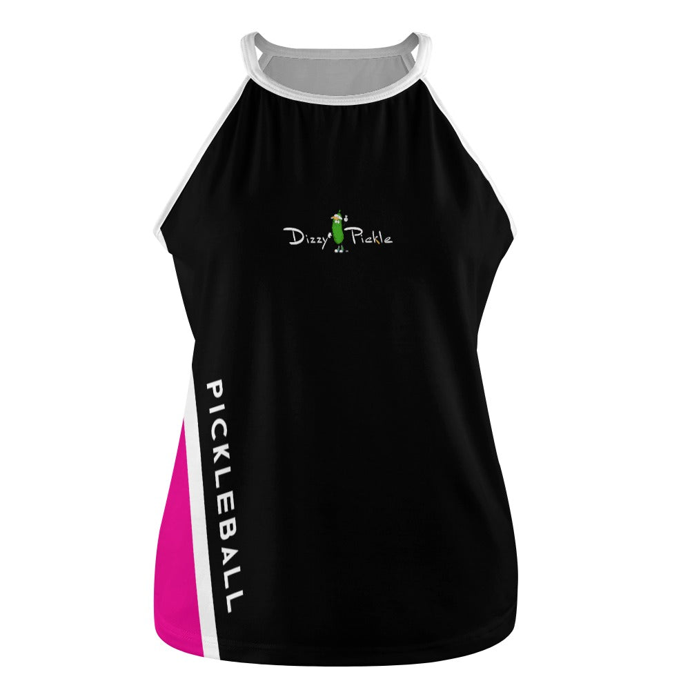 Dizzy Pickle Performance DS Women's Pickleball Sleeveless Crew Neck Vest Black Fuchsia