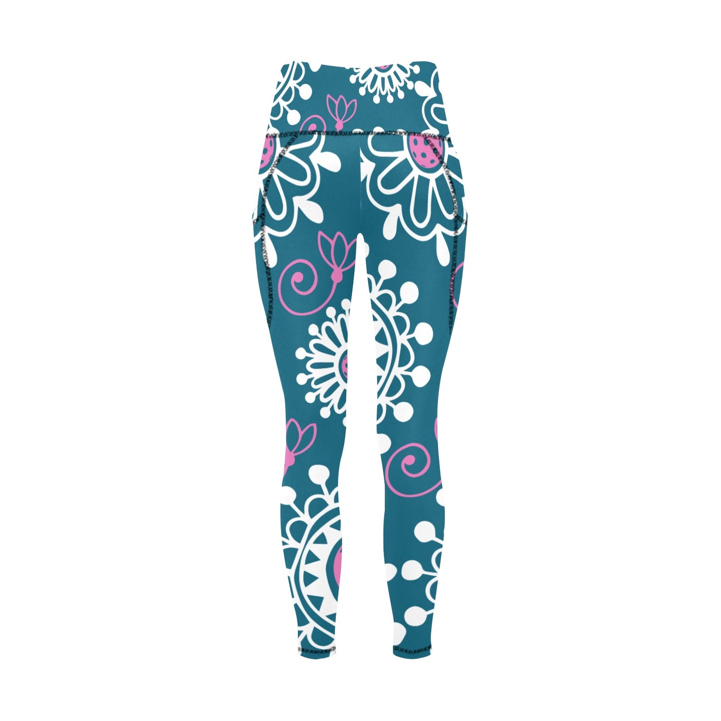 Dizzy Pickle Coming Up Daisies TP Women's Pickleball Performance Leggings (Ankle Length, High-Waisted, & Two Side Pockets)