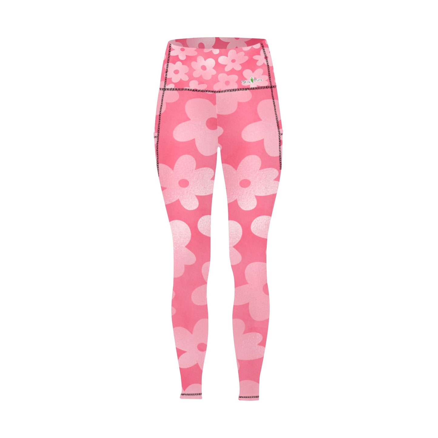 Dizzy Pickle Adleigh Blooms  Women's Pickleball Performance Leggings (Ankle Length, High-Waisted, & Two Side Pockets)