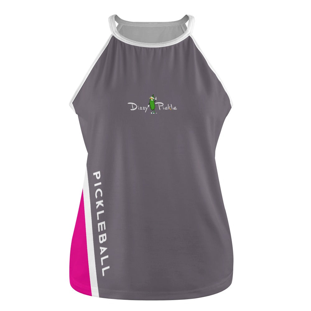 Dizzy Pickle Performance DS Women's Pickleball Sleeveless Crew Neck Vest Purplish Gray Fuchsia