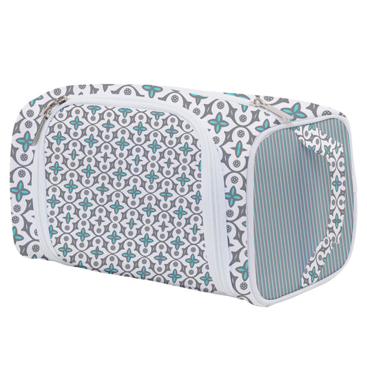 Dizzy Pickle Shelby White Women's Pickleball Travel Toiletries Pouch with Pockets