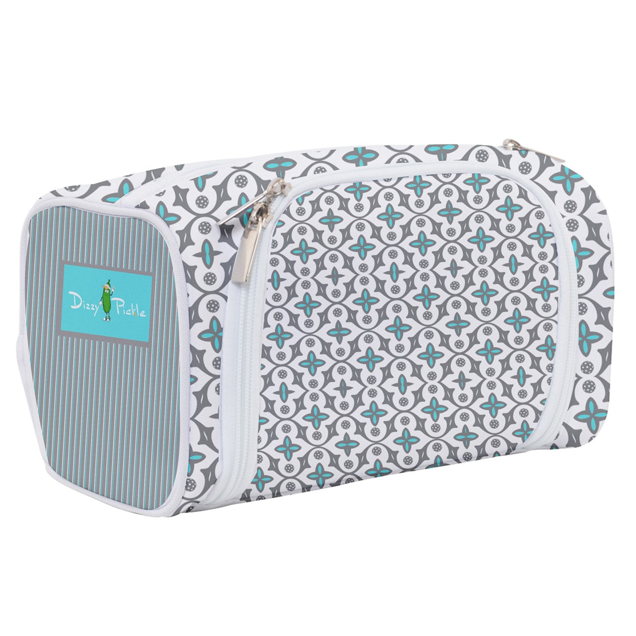 Dizzy Pickle Shelby White Women's Pickleball Travel Toiletries Pouch with Pockets