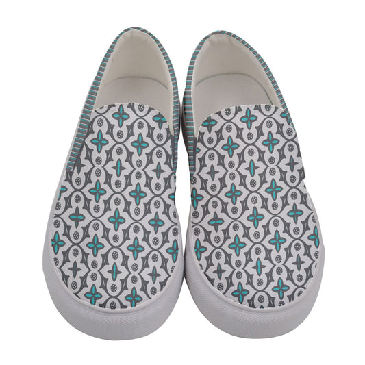 Shelby in White Pickleball Women's Canvas Slip-Ons by Dizzy Pickle
