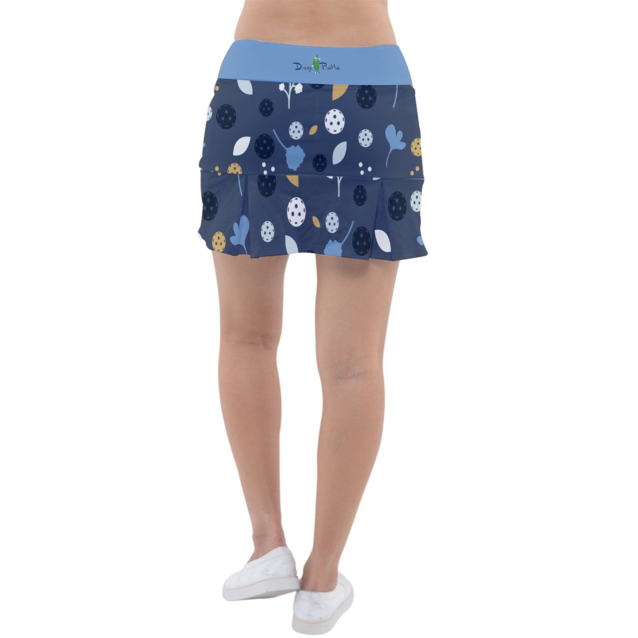 Dizzy Pickle Lesley Women's Pickleball Classic Pleated Skort Coordinating Patterned Inner Shorts Pockets Gray