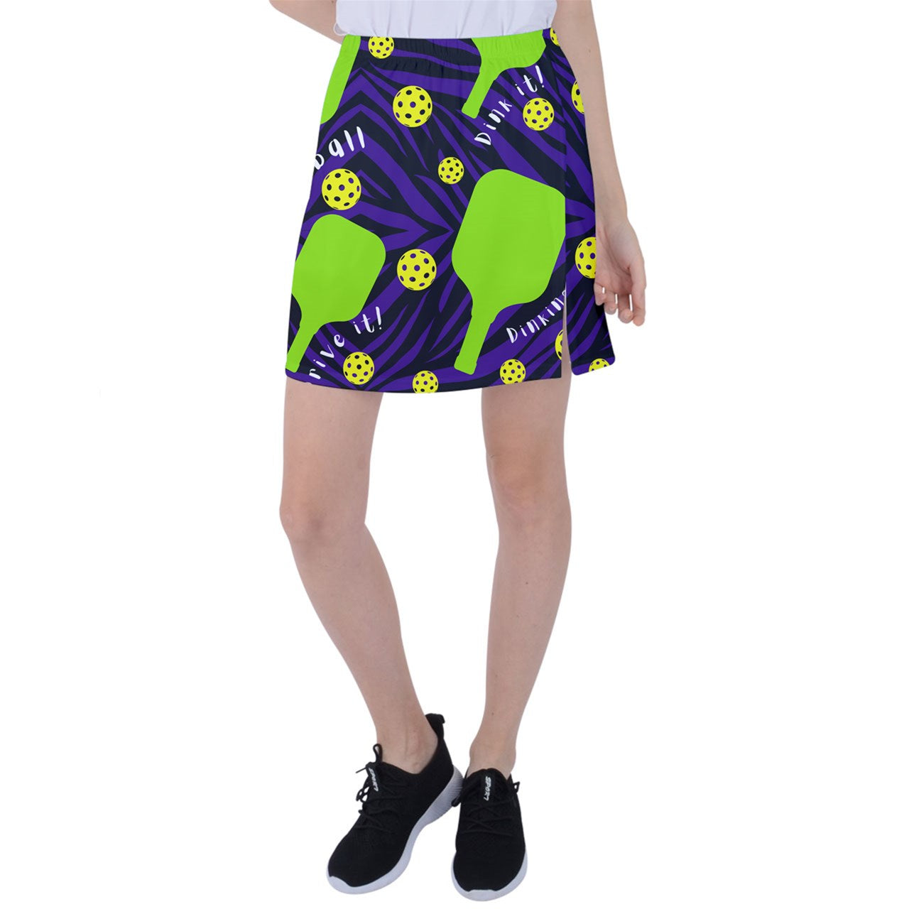 Dizzy Pickle Dinking Diva BG Large Print Women's 18" Pickleball Side-Split Skort