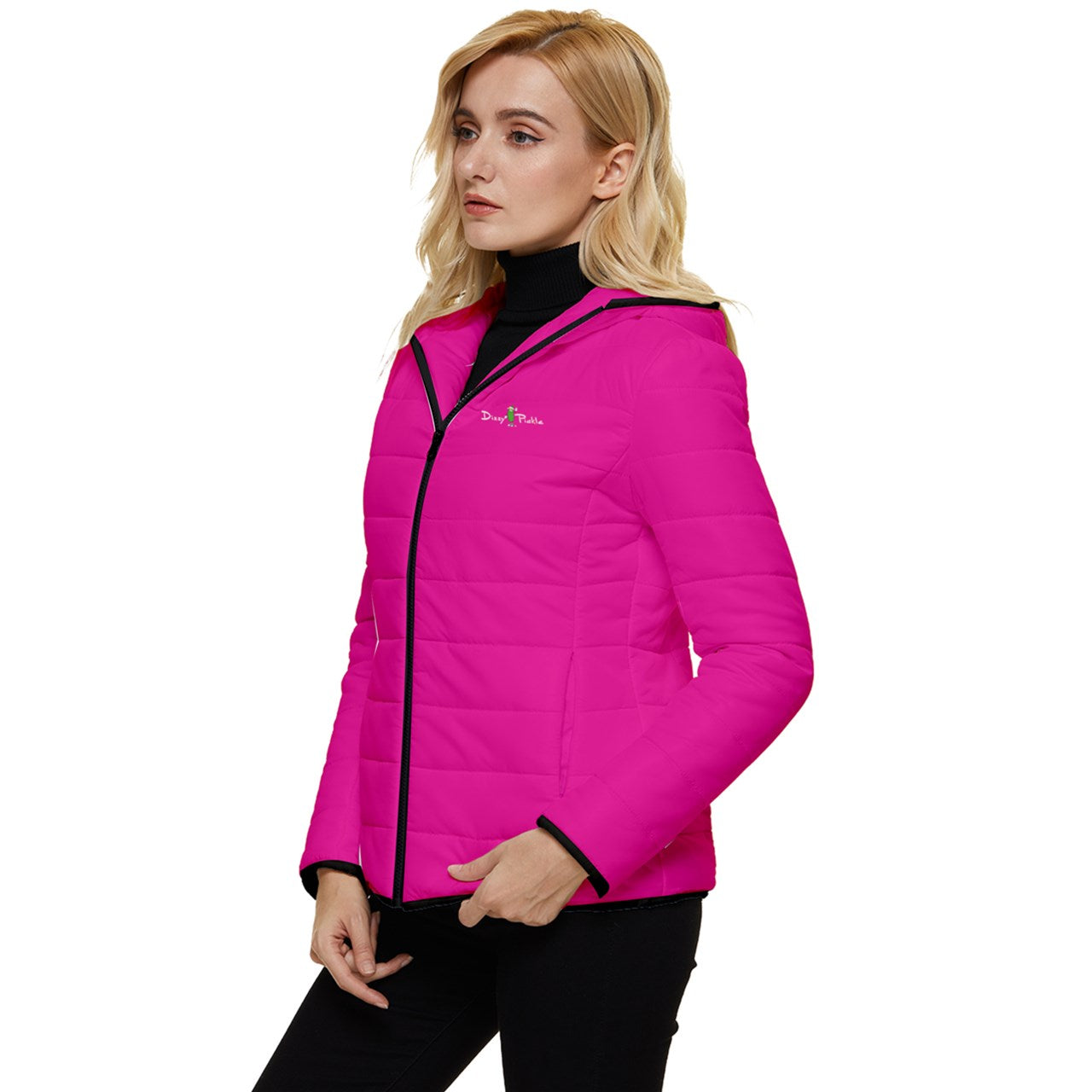 DZY P Classic - Hot Pink - Women's Hooded Quilted Jacket by Dizzy Pickle