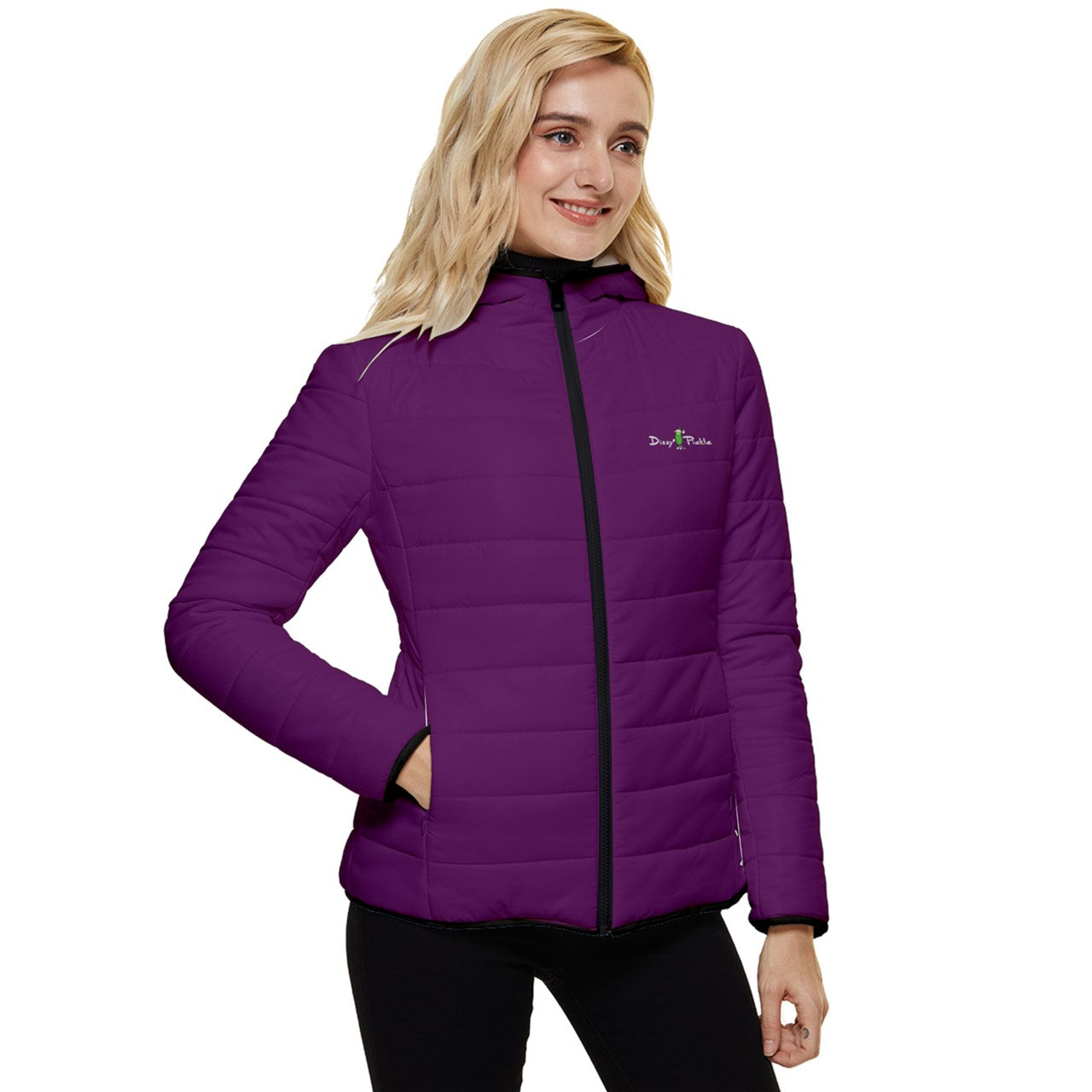 DZY P Classic - Royal Plum - Women's Hooded Quilted Jacket by Dizzy Pickle