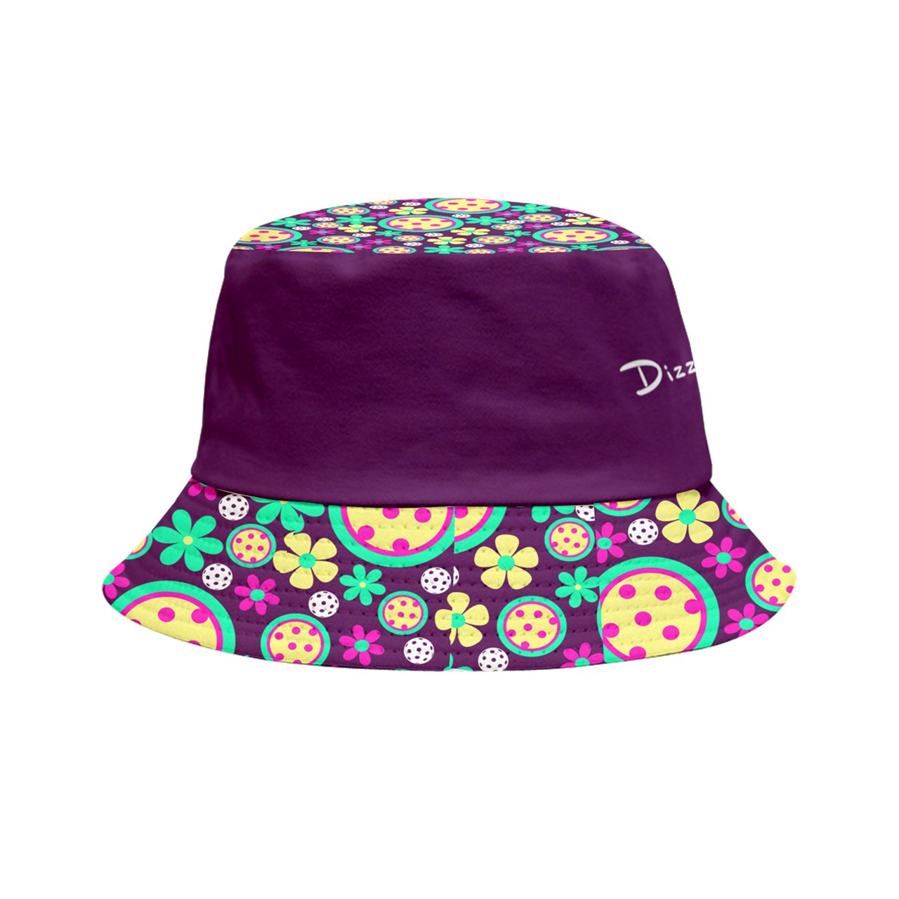 Dizzy Pickle Charlotte Main and Stripes Women's Pickleball Inside-Out Reversible Bucket Hat