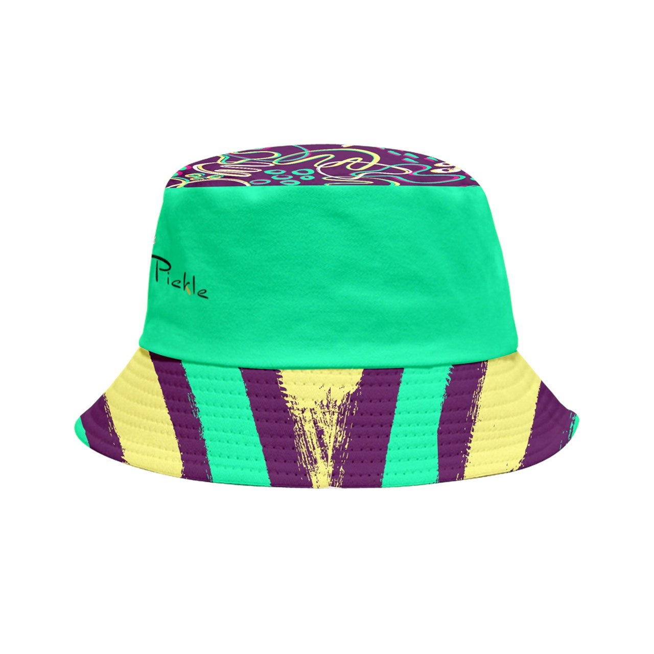 Dizzy Pickle Charlotte Main and Stripes Women's Pickleball Inside-Out Reversible Bucket Hat