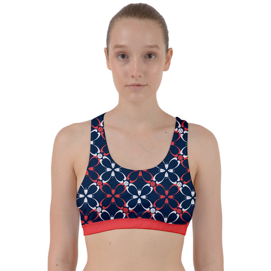 Dizzy Pickle Van Petals Women's Pickelball Back Weave Sports Bra Navy Blue