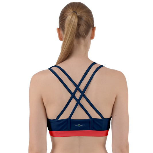 Dizzy Pickle Van Petals Women's Pickelball Back Weave Sports Bra Navy Blue