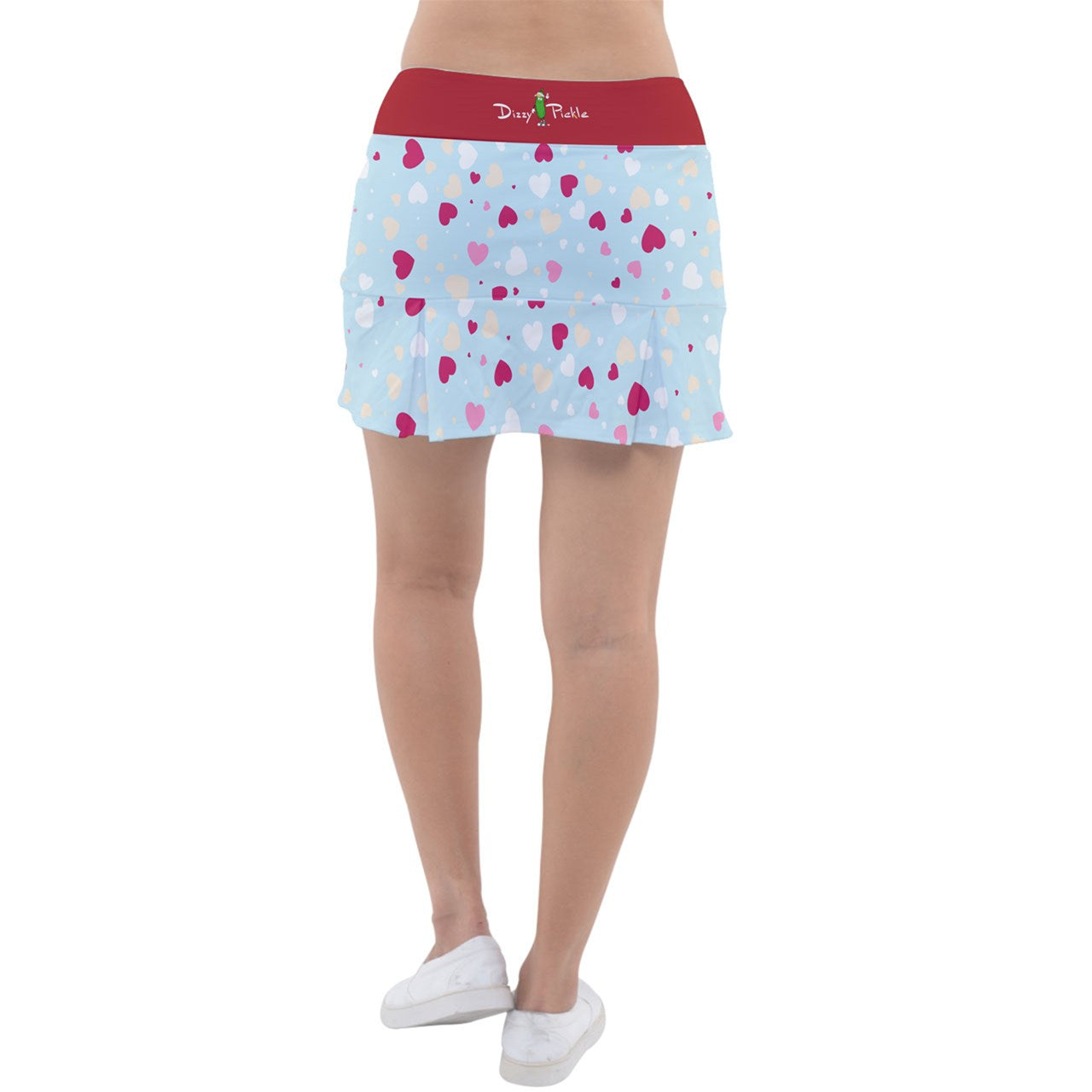 Dizzy Pickle Be Mine Hearts Classic Women's Pickleball Pleated Skorts with Inner Shorts & Pockets