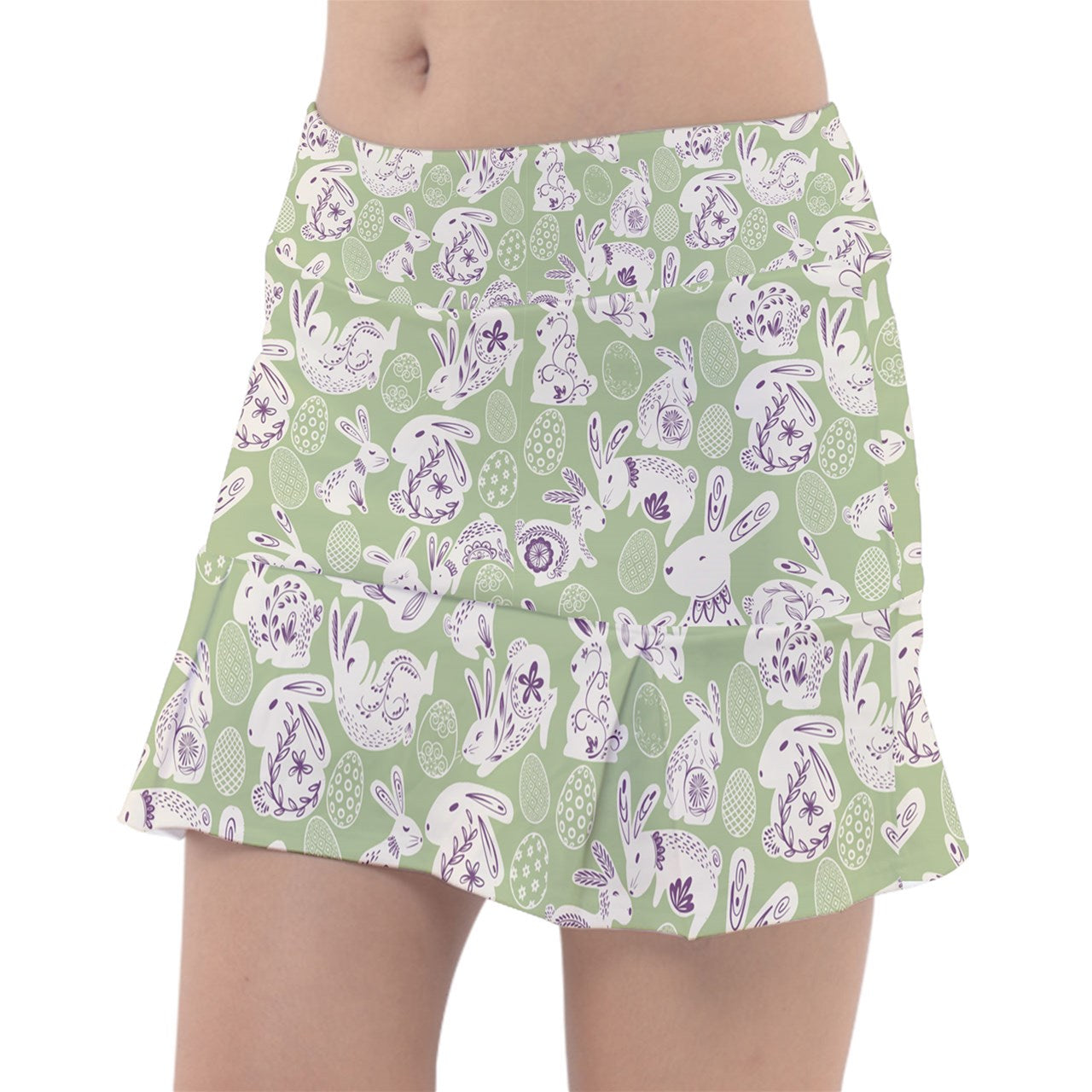 Dizzy Pickle Bunch o' Bunnies Classic Women's Pickleball Pleated Skorts with Inner Shorts & Pockets Sage