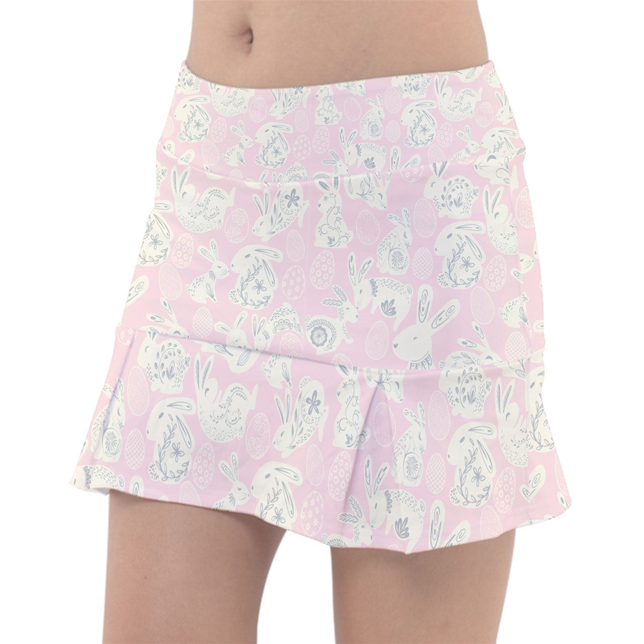 Dizzy Pickle Bunch o' Bunnies Classic Women's Pickleball Pleated Skorts with Inner Shorts & Pockets Pink