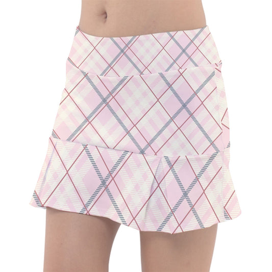 Dizzy Pickle Vickie Plaid Blush Classic 15" Pickleball Skort