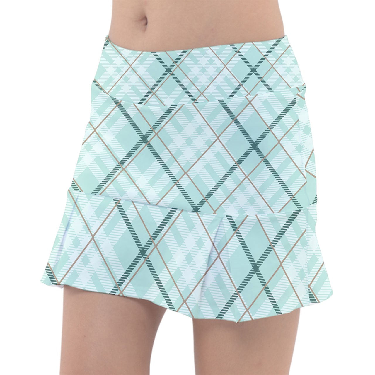 Dizzy Pickle Vickie Plaid Mint Classic 15" Pickleball Skort