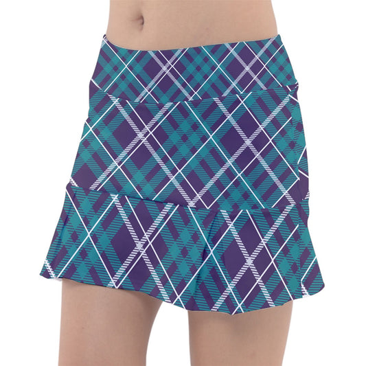 Dizzy Pickle Vickie Plaid Peacock Classic 15" Pickleball Skort