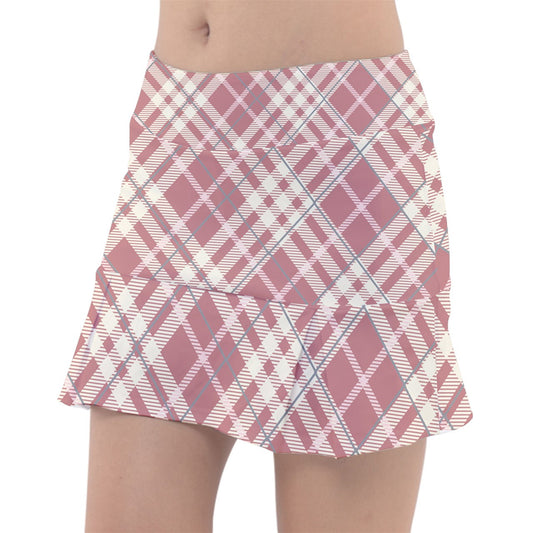 Dizzy Pickle Vickie Plaid Salmon Classic 15" Pickleball Skort