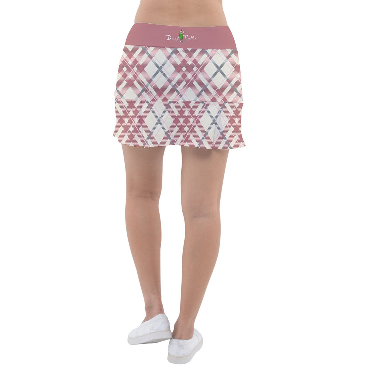 Dizzy Pickle Vickie Plaid Cream Classic 15" Pickleball Skort