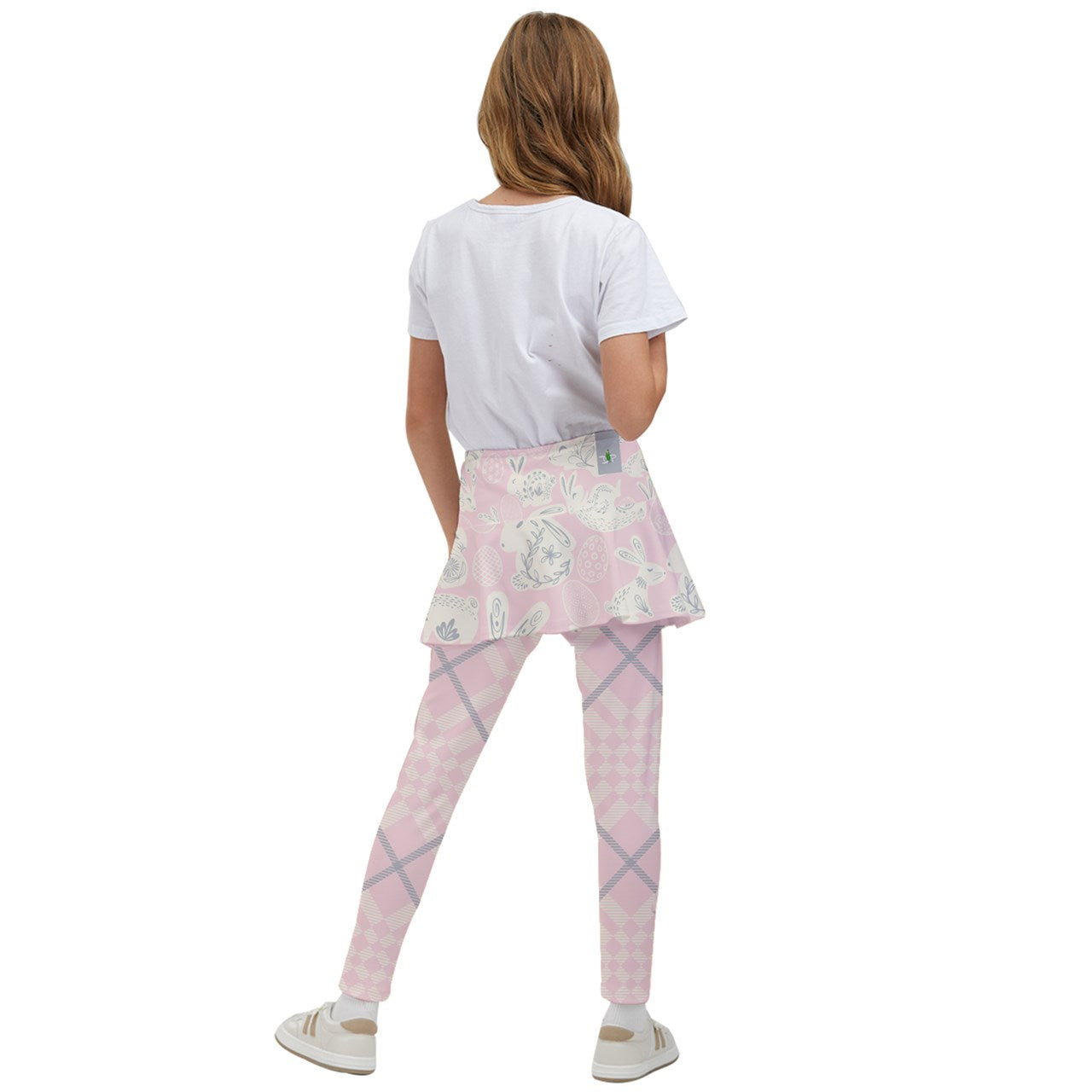 Dizzy Pickle Bunch o' Bunnies Pink Girl's Pickleball Skirted Leggings