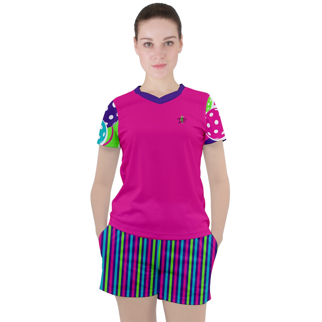 Dizzy Pickle Diana Women's Pickleball Mesh Short Sleeves T-Shirt and Shorts with Pockets Set