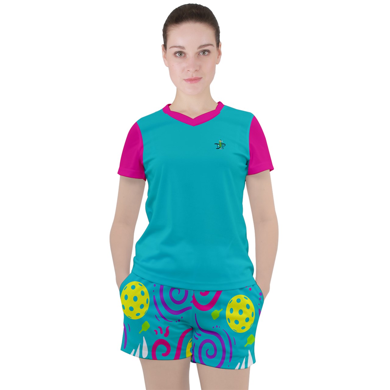 It's Swell - Women's Mesh Pickleball Tee and Shorts Set by Dizzy Pickle