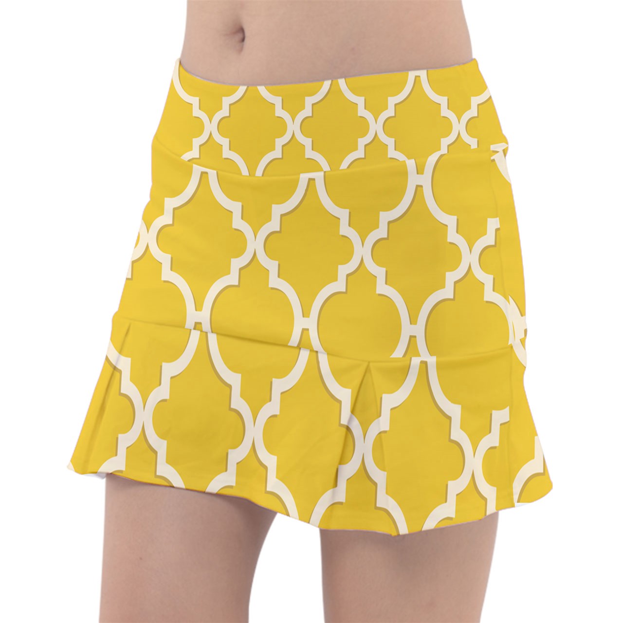 Dizzy Pickle Beth Gold Moroccan Classic Women's Pickleball Pleated Skorts with Inner Shorts & Pockets